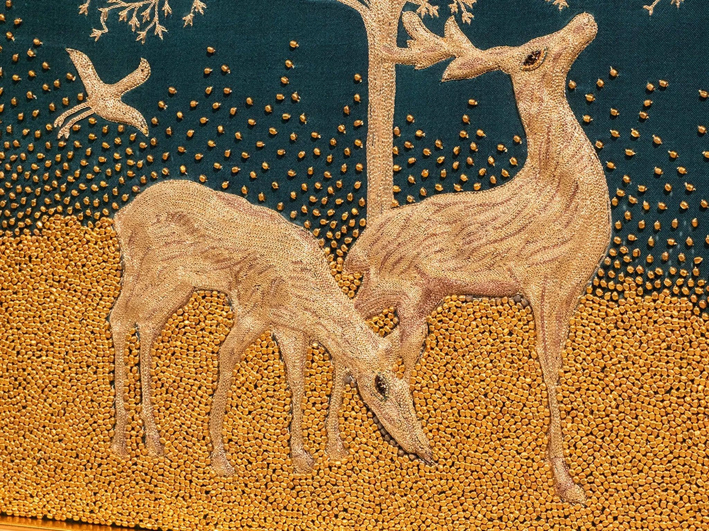 Golden Tree of Life with Deer Embroidery - My Store