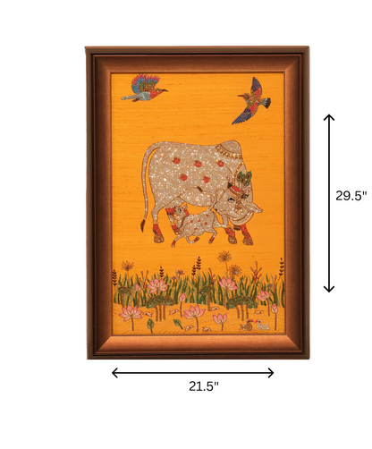 Spiritual Cow and Calf |  2.71 ft × 1.79 ft
