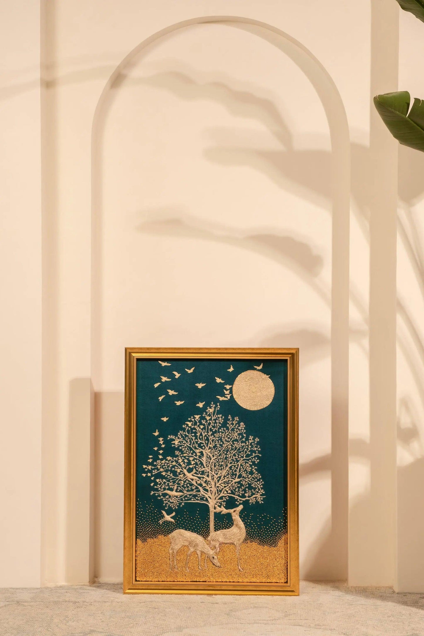 Golden Tree of Life with Deer Embroidery - My Store