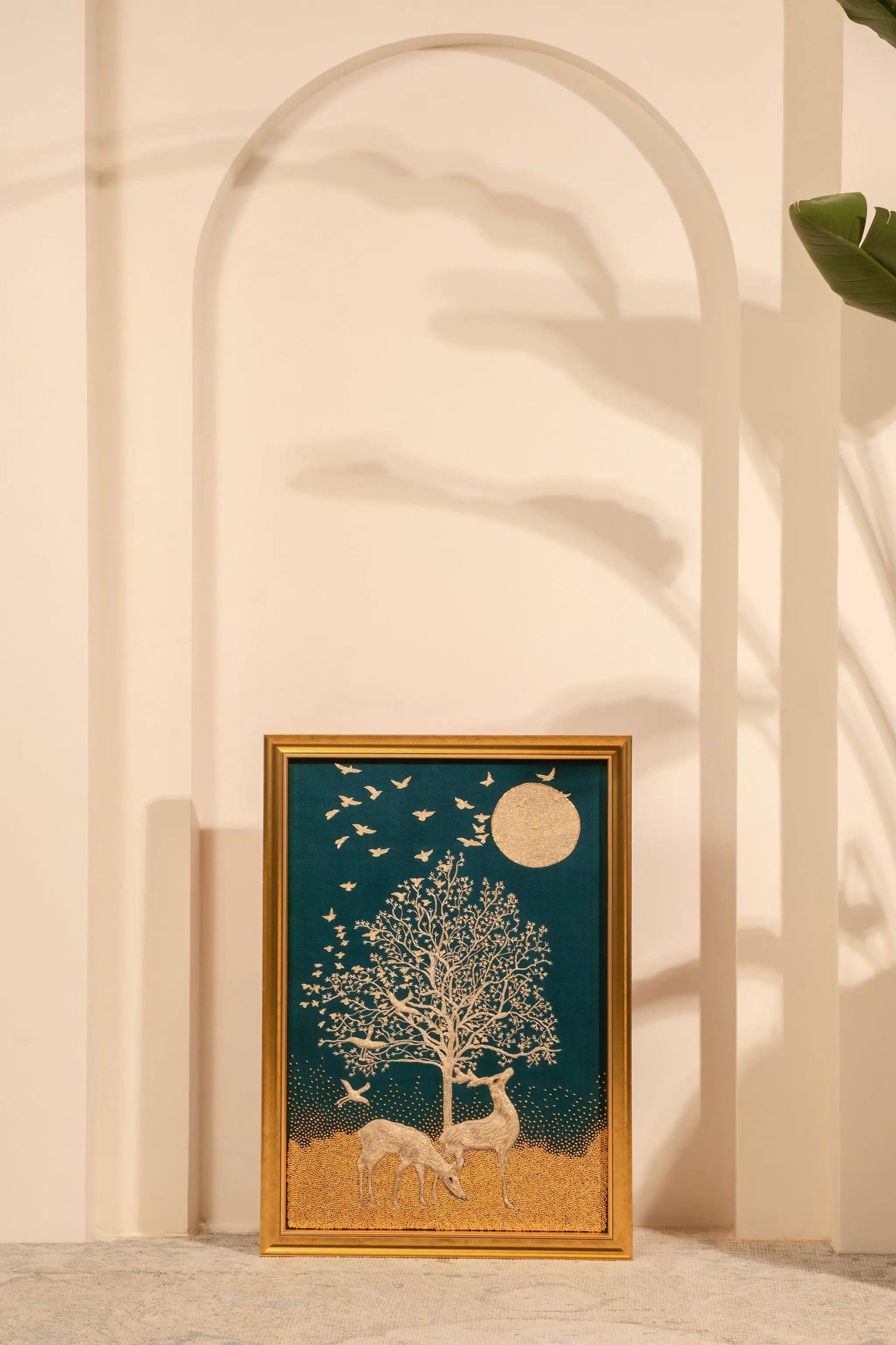 Golden Tree of Life with Deer Embroidery - My Store