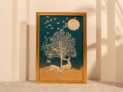 Golden Tree of Life with Deer Embroidery - My Store