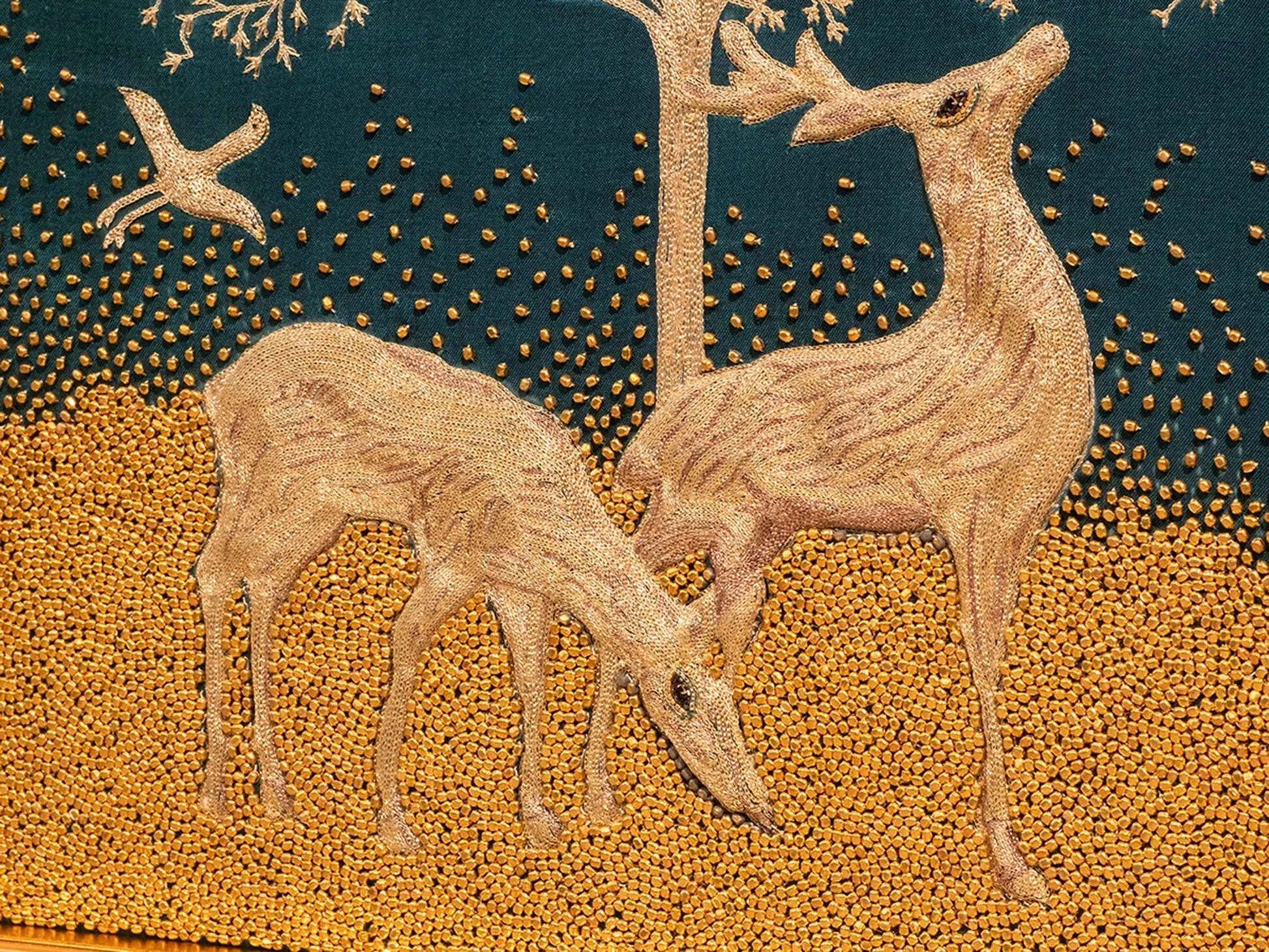Golden Tree of Life with Deer Embroidery - My Store