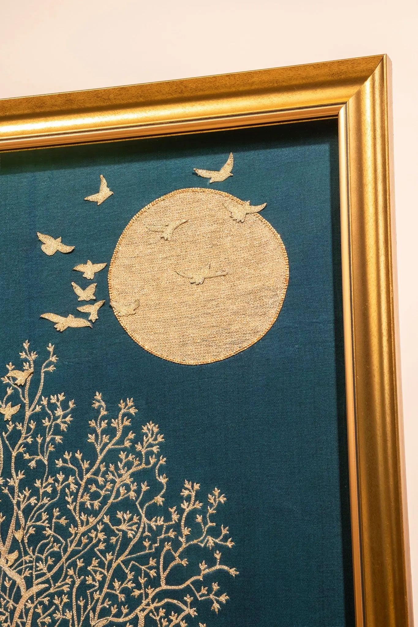 Golden Tree of Life with Deer Embroidery - My Store
