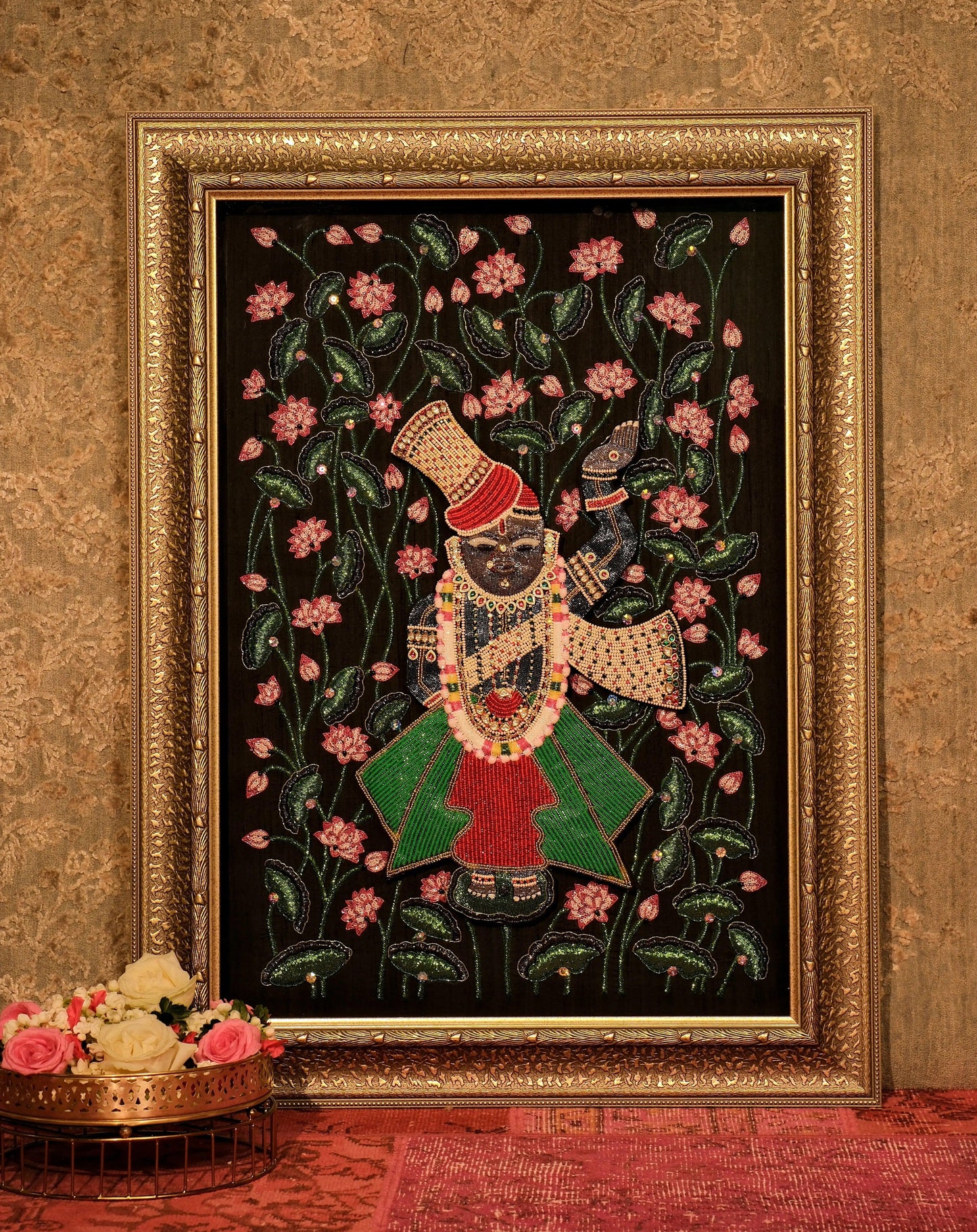 Shrinathji Embroidered Wall Art with Backlight - My Store