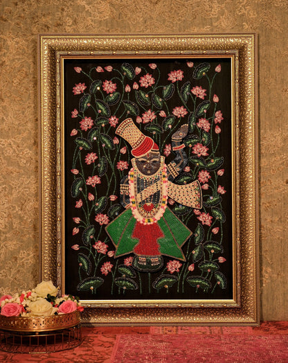 Shrinathji Embroidered Wall Art with Backlight - My Store