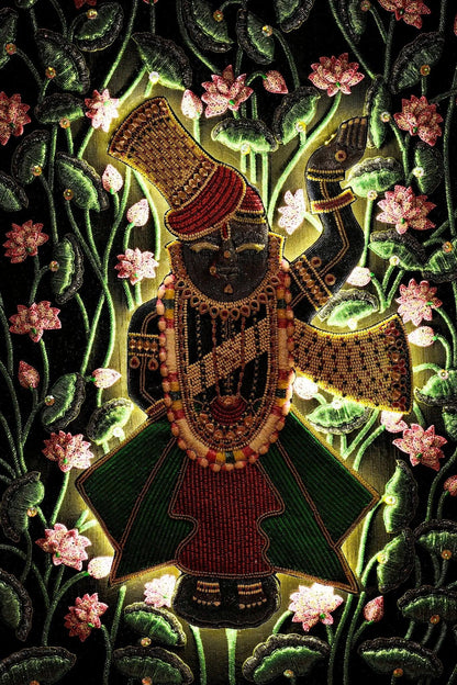 Shrinathji Embroidered Wall Art with Backlight - My Store