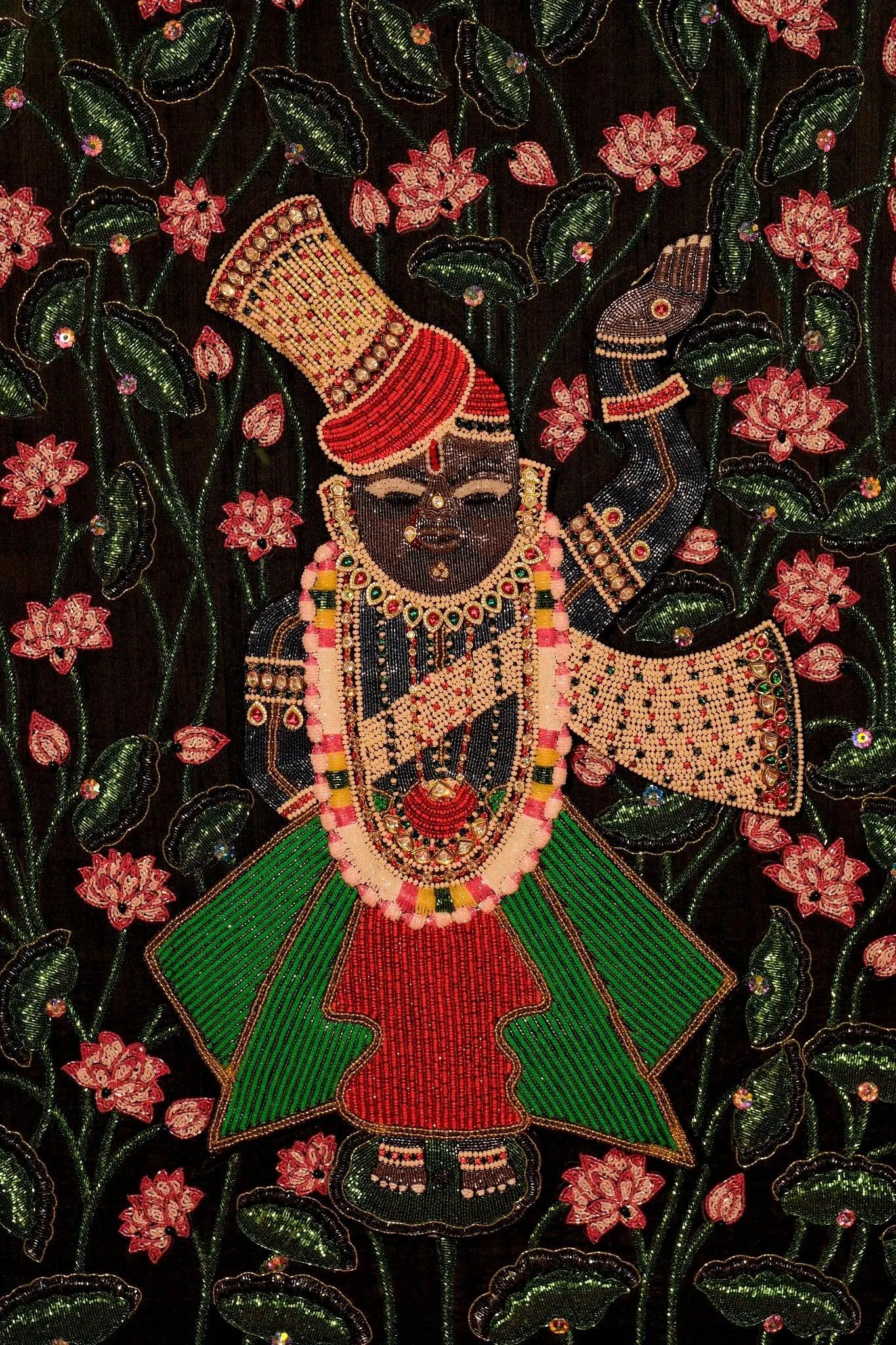 Shrinathji Embroidered Wall Art with Backlight - My Store