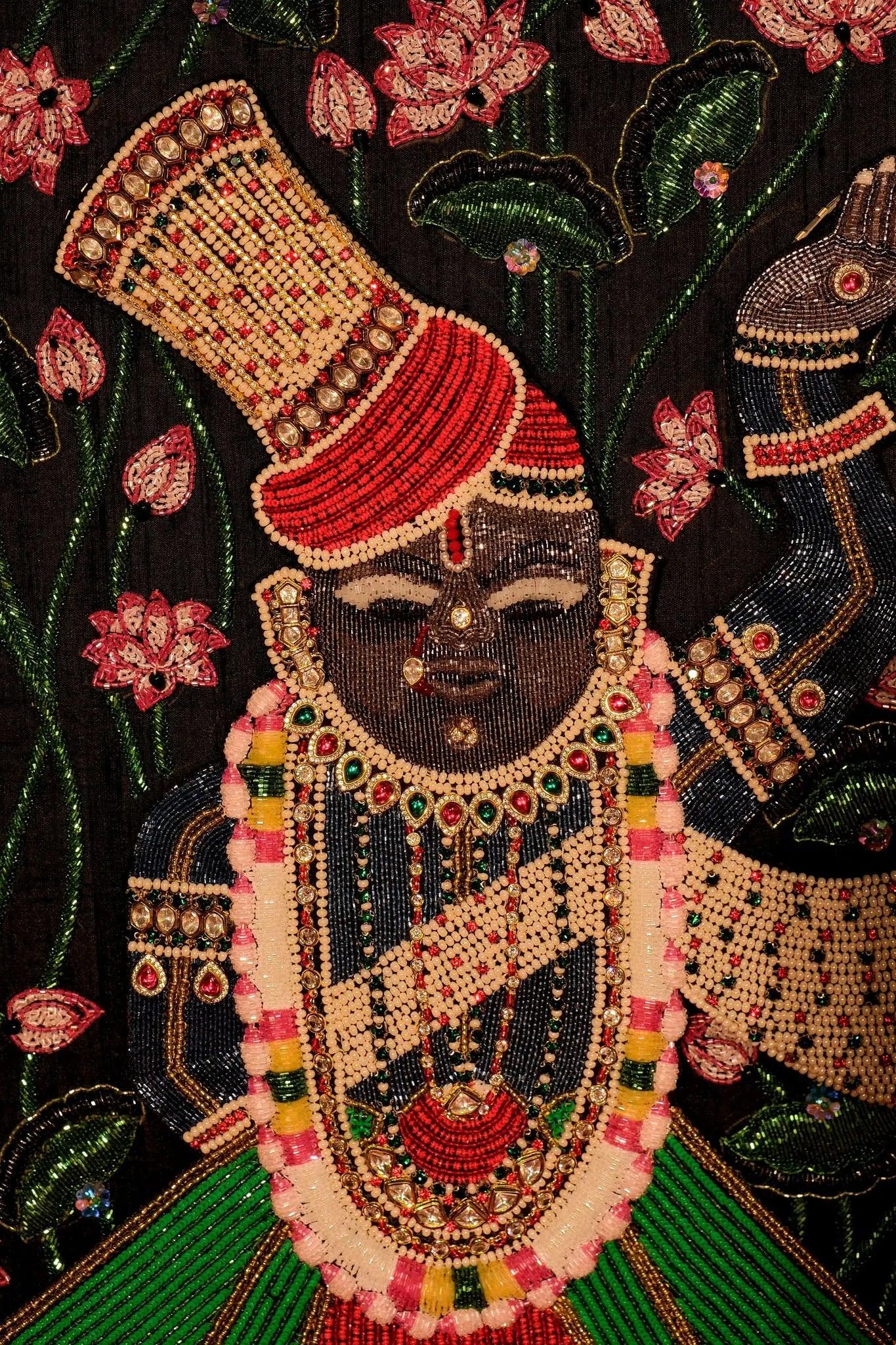 Shrinathji Embroidered Wall Art with Backlight - My Store